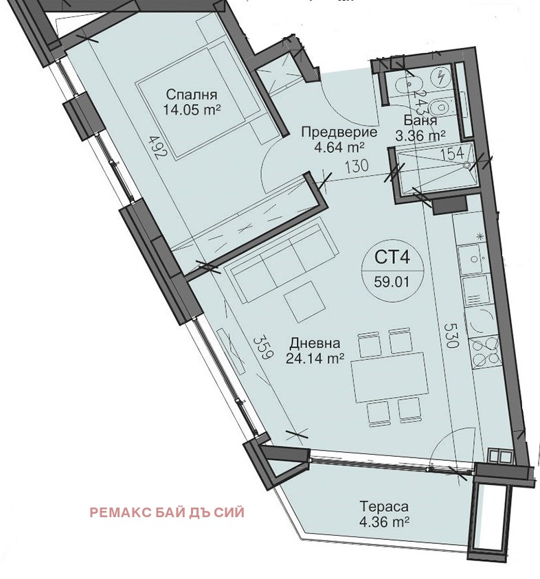 Продаја  1 спаваћа соба Варна , Бриз , 73 м2 | 66161809