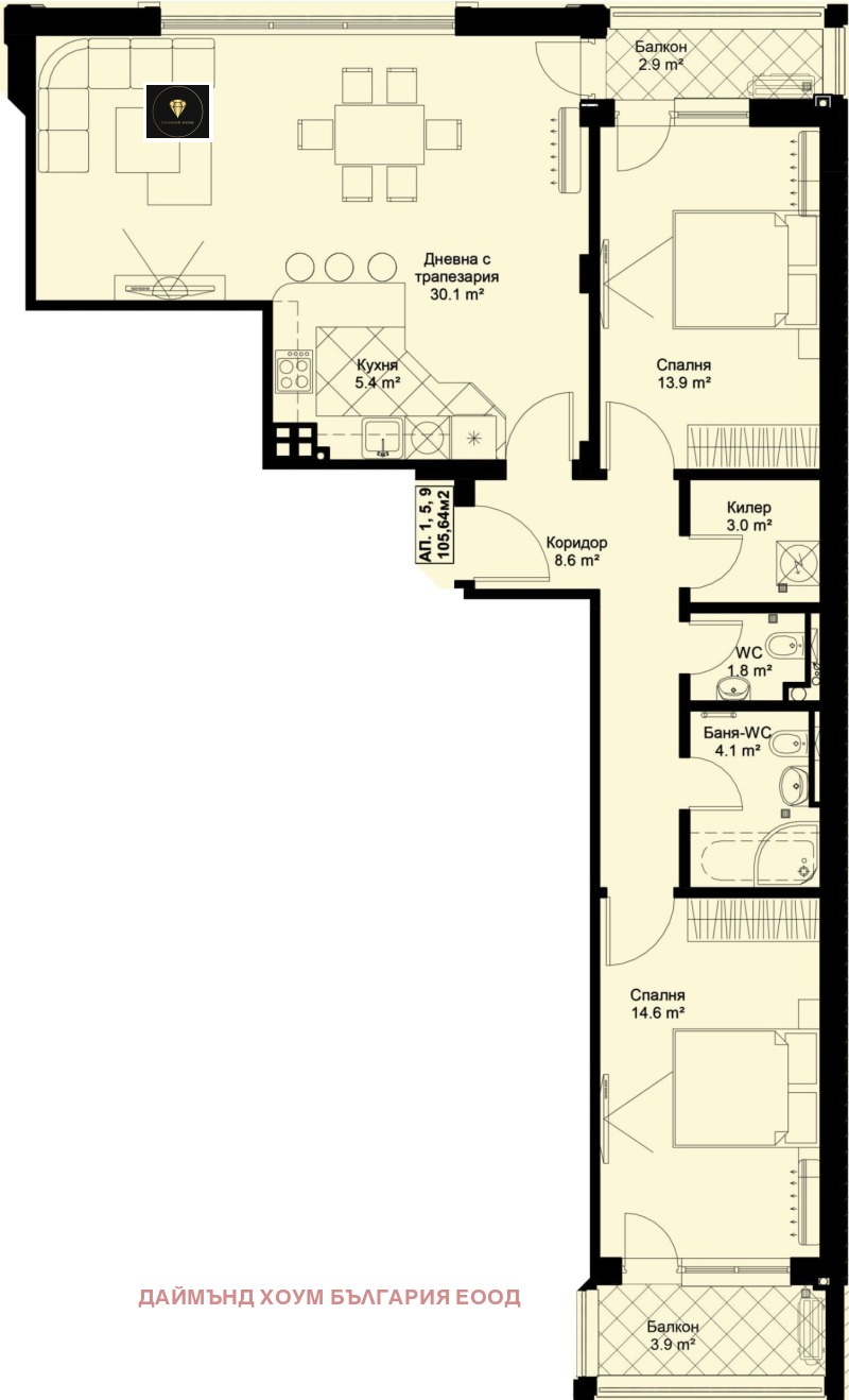 Продава 3-СТАЕН, гр. Пловдив, Христо Смирненски, снимка 2 - Aпартаменти - 48127866