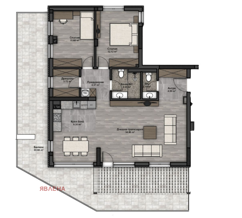 Продава 3-СТАЕН, гр. София, Люлин 4, снимка 2 - Апартаменти - 52719466