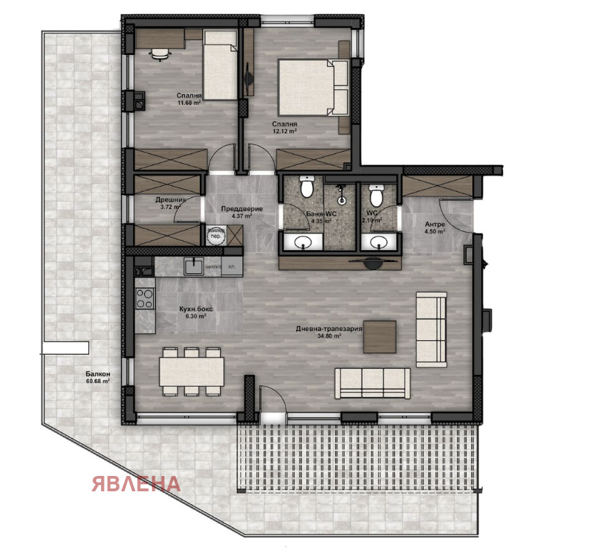 Продава 3-СТАЕН, гр. София, Люлин 4, снимка 3 - Апартаменти - 52719466