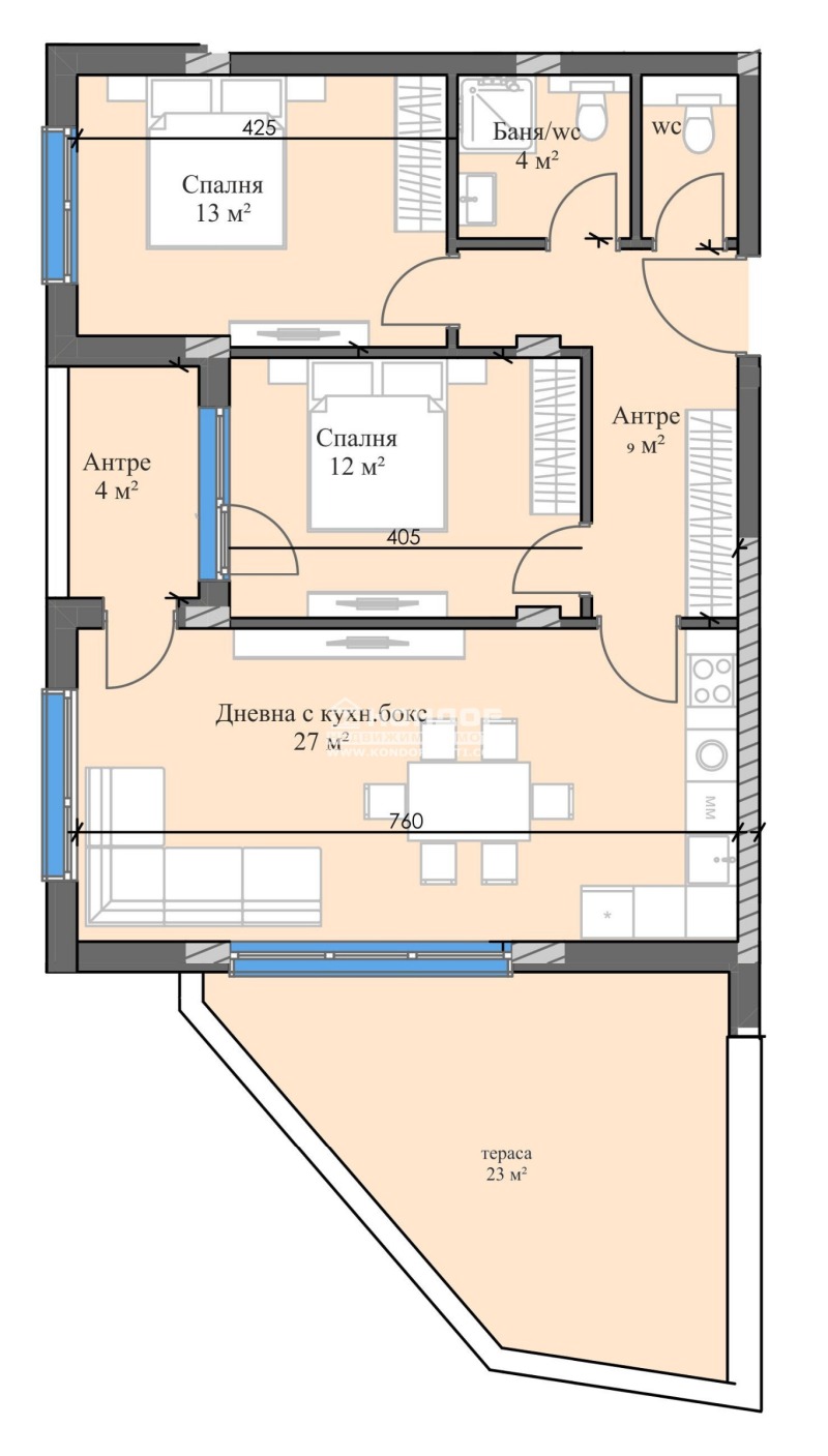 На продаж  2 спальні Пловдив , Кършияка , 122 кв.м | 22155799 - зображення [2]