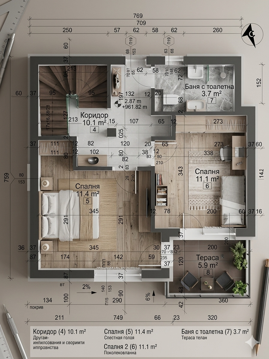 Продава КЪЩА, с. Пановци, област София област, снимка 2 - Къщи - 54291086