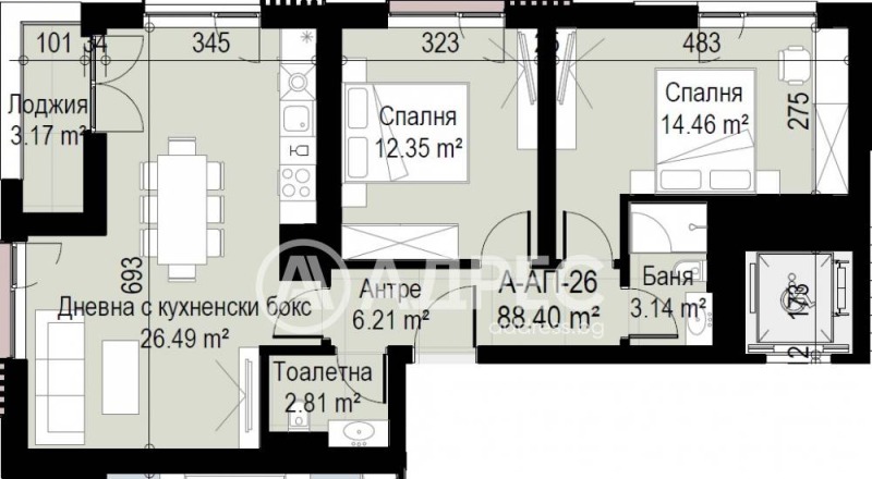 Til salgs  2 soverom Sofia , Levski V , 104 kvm | 40279271 - bilde [4]