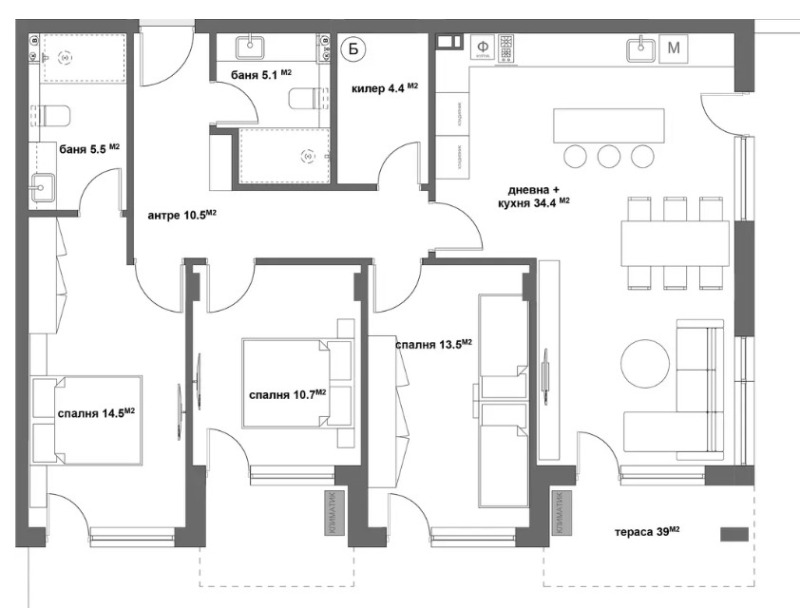 Till salu  1 sovrum Stara Zagora , Ajazmoto , 76 kvm | 37845023 - bild [9]