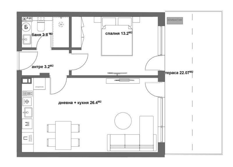 Till salu  1 sovrum Stara Zagora , Ajazmoto , 76 kvm | 37845023 - bild [5]