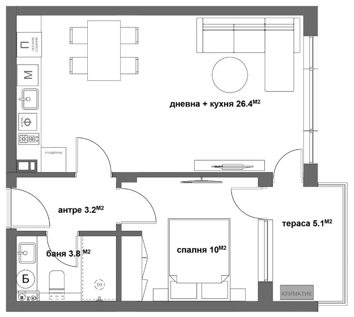 Till salu  1 sovrum Stara Zagora , Ajazmoto , 76 kvm | 37845023 - bild [14]