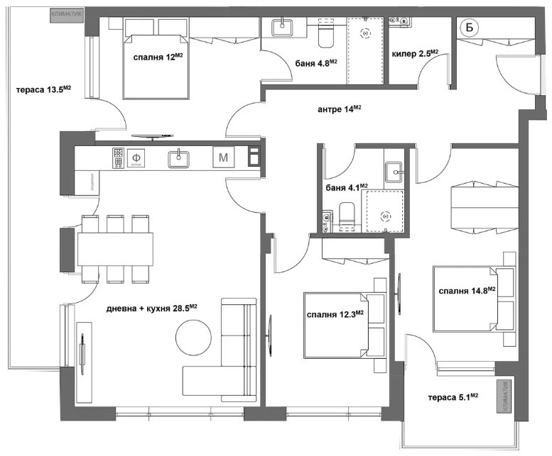 Till salu  1 sovrum Stara Zagora , Ajazmoto , 76 kvm | 37845023 - bild [11]