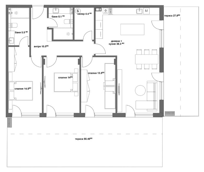 Till salu  1 sovrum Stara Zagora , Ajazmoto , 76 kvm | 37845023 - bild [6]
