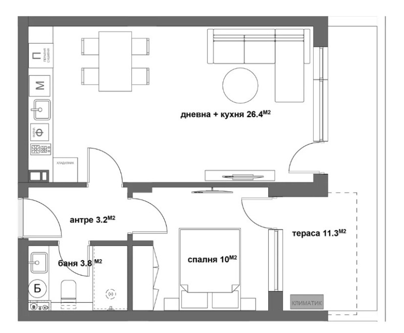 Till salu  1 sovrum Stara Zagora , Ajazmoto , 76 kvm | 37845023 - bild [8]