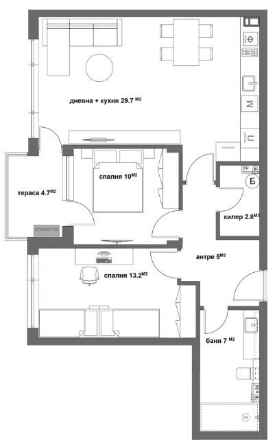 Till salu  1 sovrum Stara Zagora , Ajazmoto , 76 kvm | 37845023 - bild [13]