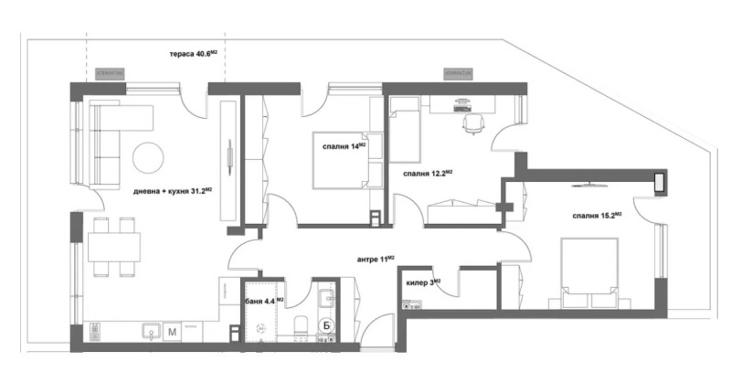 Till salu  1 sovrum Stara Zagora , Ajazmoto , 76 kvm | 37845023 - bild [7]