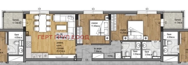 Продаја  2 спаваће собе Пловдив , Христо Смирненски , 100 м2 | 78144752 - слика [2]