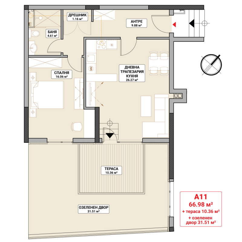 In vendita  1 camera da letto Sofia , Mladost 4 , 80 mq | 32361784 - Immagine [5]