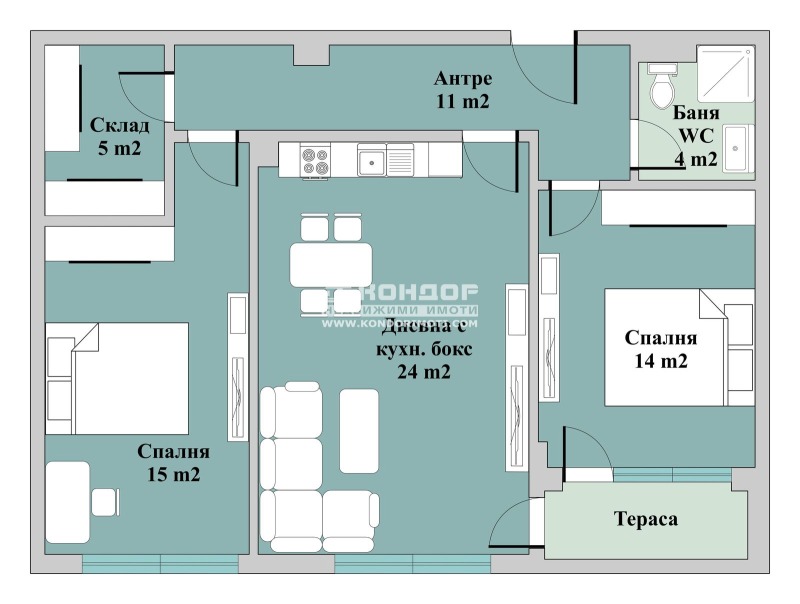 In vendita  2 camere da letto Plovdiv , Trakiia , 101 mq | 31242956 - Immagine [2]