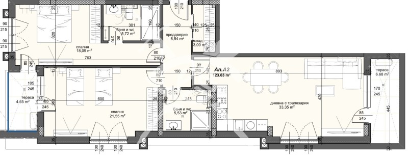 For Sale  2 bedroom Plovdiv , Trakiya , 146 sq.m | 22598970