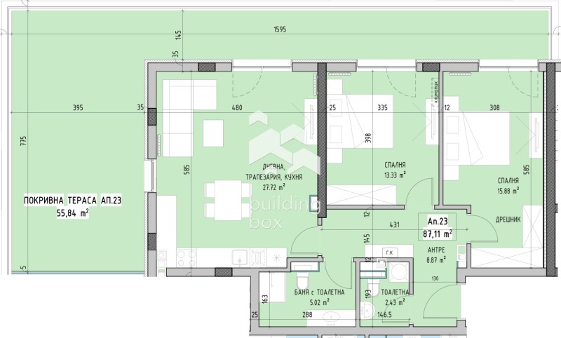 Продава  3-стаен, град София, Малинова долина •  169 745 EUR • ID 19104392 — holmes.bg - [1] 