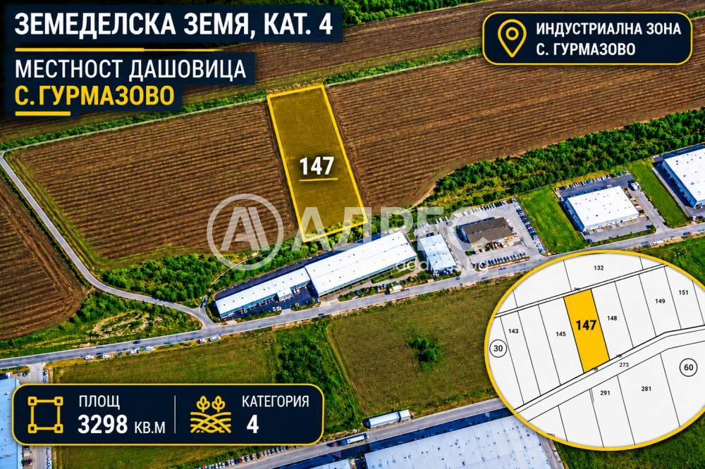 Продава ЗЕМЕДЕЛСКА ЗЕМЯ, гр. Божурище, област София област