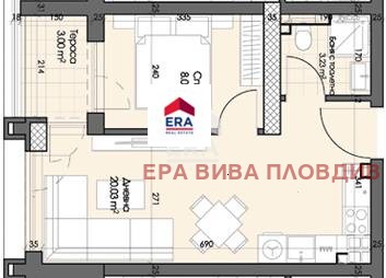 Till salu  1 sovrum Plovdiv , Gagarin , 52 kvm | 74173436