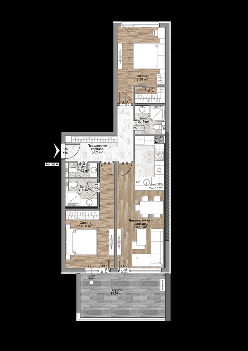Na prodej  2 ložnice Sofia , Mladost 4 , 94 m2 | 22068680 - obraz [5]
