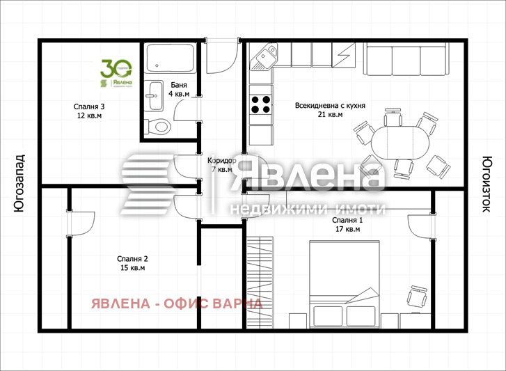 Продава 4-СТАЕН, гр. Варна, Чайка, снимка 4 - Апартаменти - 55580513