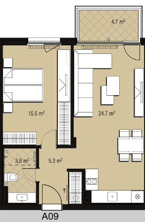 Продаја  1 спаваћа соба Софија , Малинова долина , 70 м2 | 66498724 - слика [2]