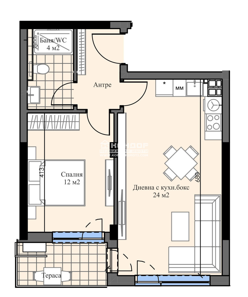 De vânzare  1 dormitor Plovdiv , Hristo Smirnensci , 75 mp | 45413697 - imagine [2]