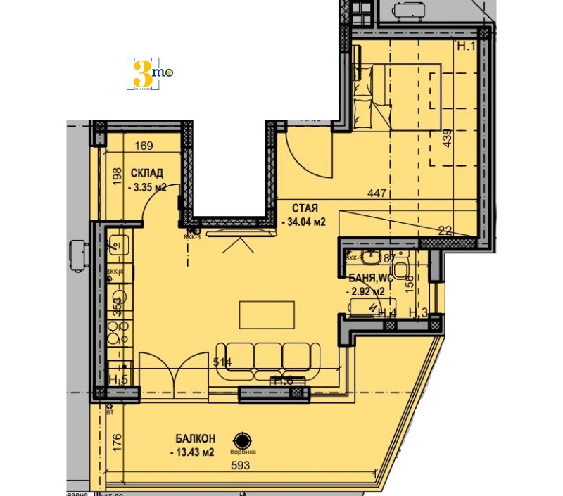 Продава 2-СТАЕН, гр. София, Люлин - център, снимка 2 - Aпартаменти - 48110845