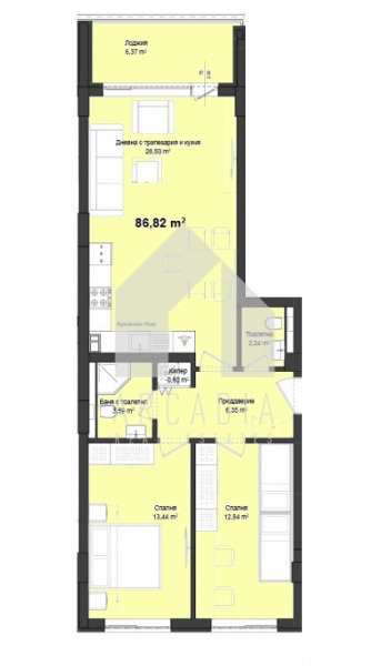 Продава 3-СТАЕН, гр. Пловдив, Гагарин, снимка 2 - Апартаменти - 54360909