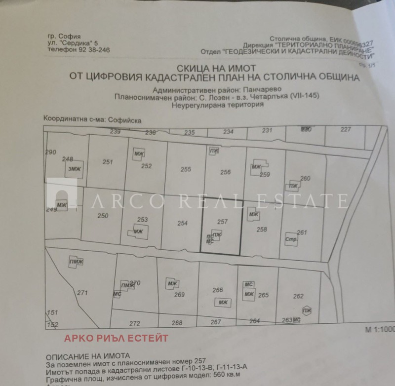 Продаја  Плот Софија , Лозен , 560 м2 | 49230797