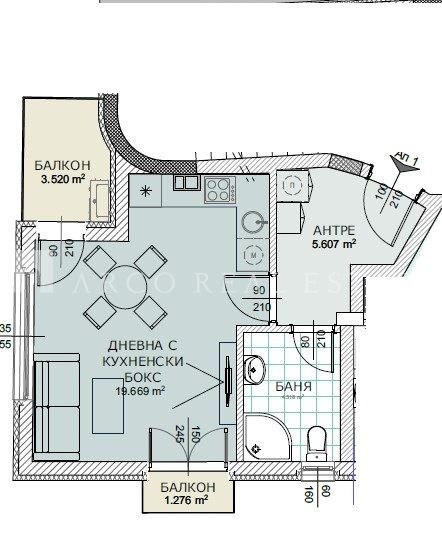 Продава 1-СТАЕН, гр. София, Кръстова вада, снимка 2 - Апартаменти - 52686491