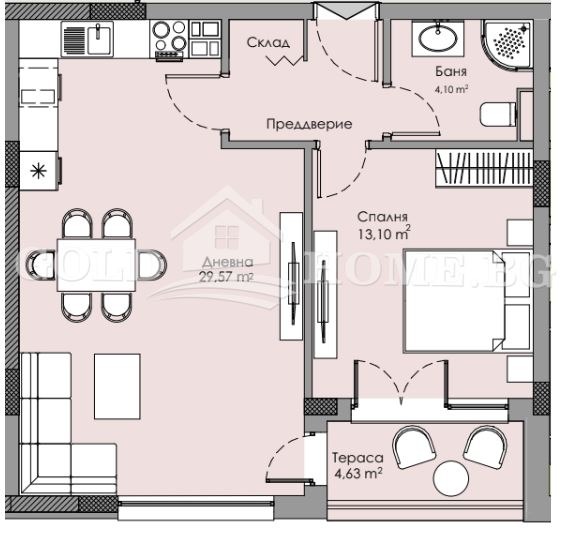 На продаж  1 спальня Пловдив , Христо Смирненски , 65 кв.м | 91090652 - зображення [6]