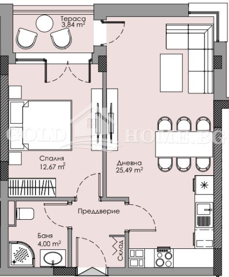 На продаж  1 спальня Пловдив , Христо Смирненски , 65 кв.м | 91090652 - зображення [2]
