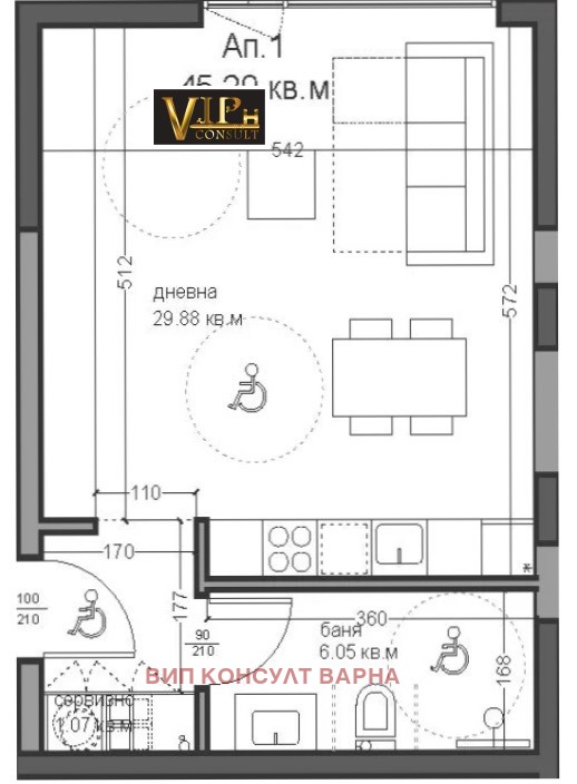 Продава 1-СТАЕН, гр. Варна, Аспарухово, снимка 2 - Aпартаменти - 49269436