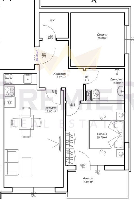 In vendita  2 camere da letto Varna , Vazragdane 3 , 80 mq | 14012685 - Immagine [4]