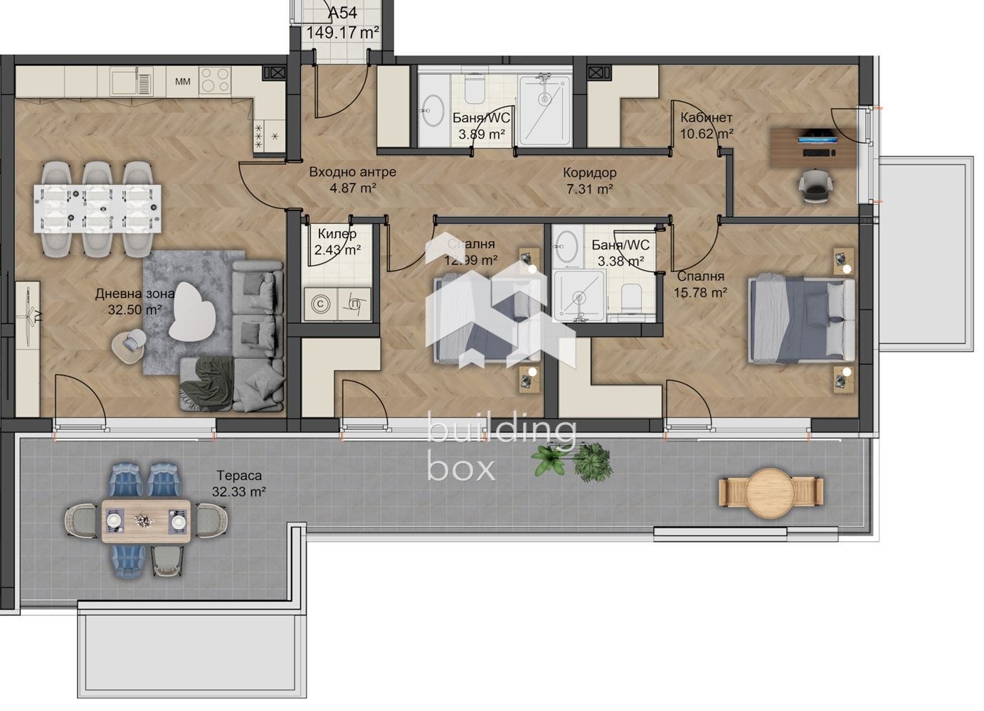 Продава 3-СТАЕН, гр. Пловдив, Коматевски възел, снимка 2 - Апартаменти - 55625056