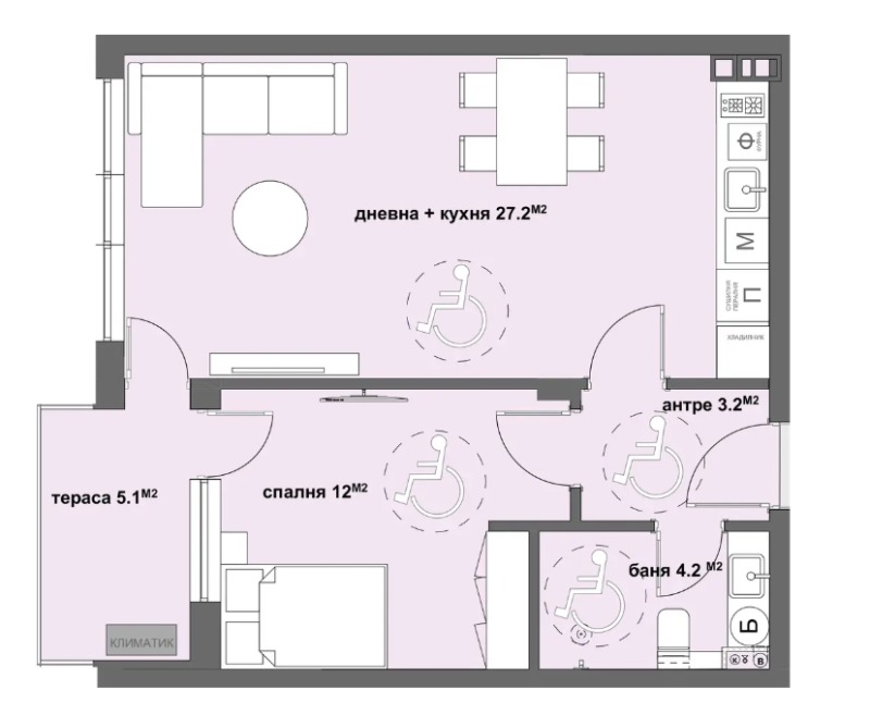 À vendre  1 chambre Stara Zagora , Remiza , 66 m² | 83354356 - image [2]