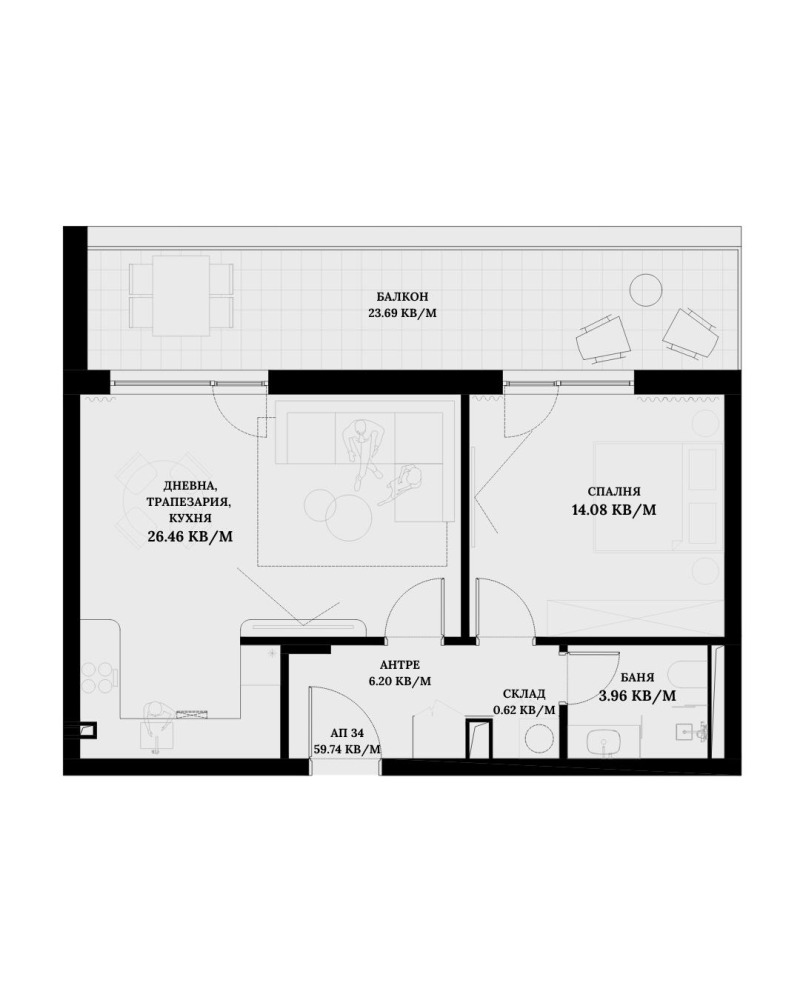 Продава 2-СТАЕН, гр. София, Малинова долина, снимка 2 - Апартаменти - 52008790