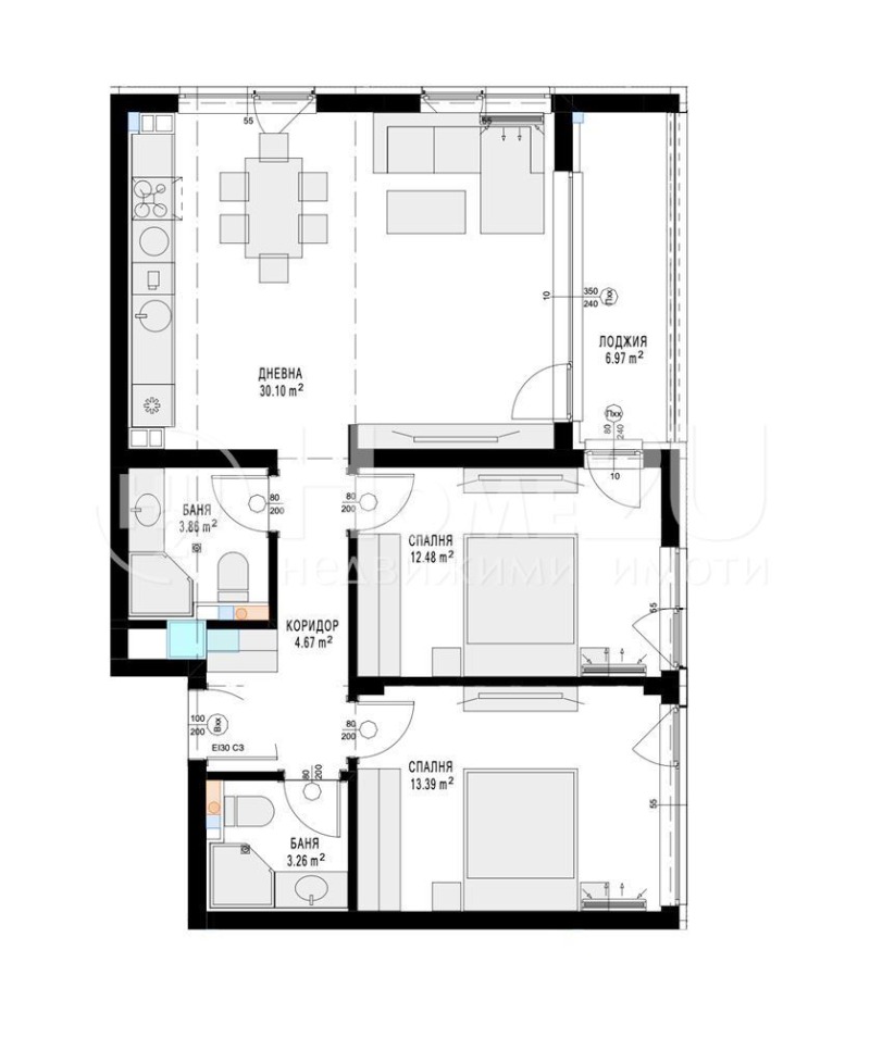 Продается  2 спальни София , Бъкстон , 109 кв.м | 44234033