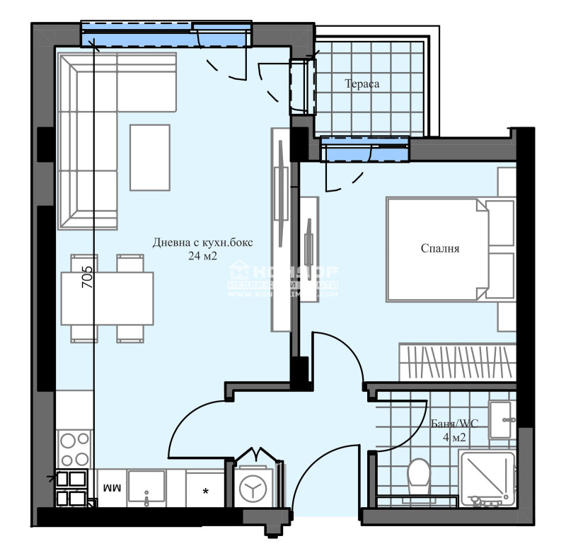 De vânzare  1 dormitor Plovdiv , Hristo Smirnensci , 63 mp | 22761594 - imagine [2]