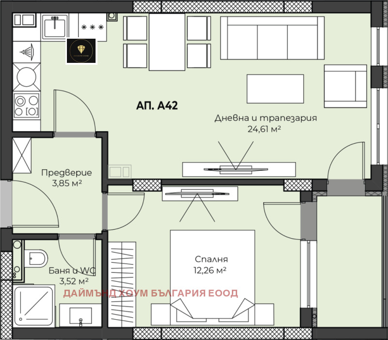 De vânzare  1 dormitor Plovdiv , Peștersco șose , 67 mp | 57369599 - imagine [2]