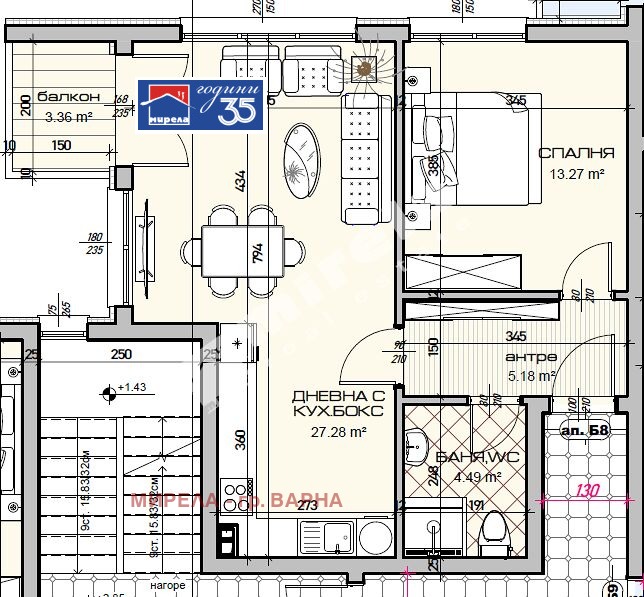 Продава 2-СТАЕН, гр. Варна, Виница, снимка 2 - Апартаменти - 53813683