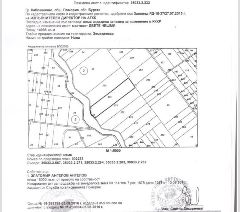 Продава ПАРЦЕЛ, гр. Каблешково, област Бургас, снимка 1 - Парцели - 48227241