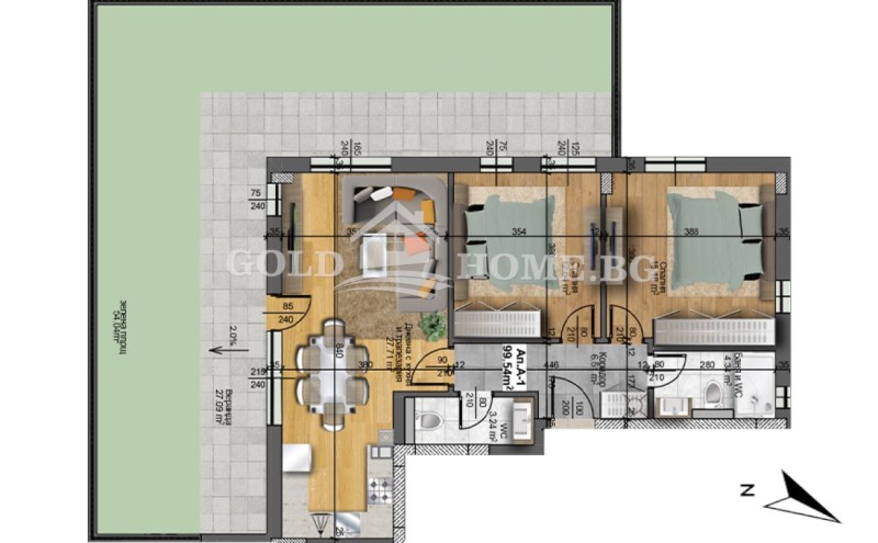 Na prodej  2 ložnice Plovdiv , Christo Smirnenski , 93 m2 | 93551825 - obraz [4]