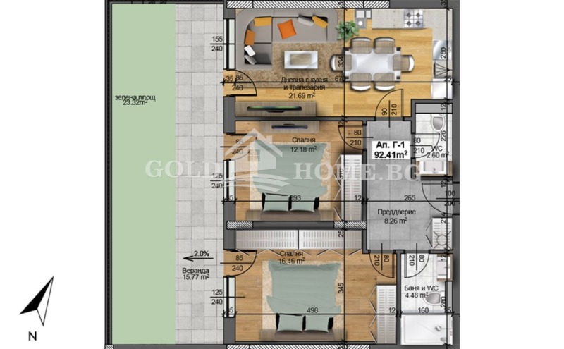 Na prodej  2 ložnice Plovdiv , Christo Smirnenski , 93 m2 | 93551825 - obraz [2]