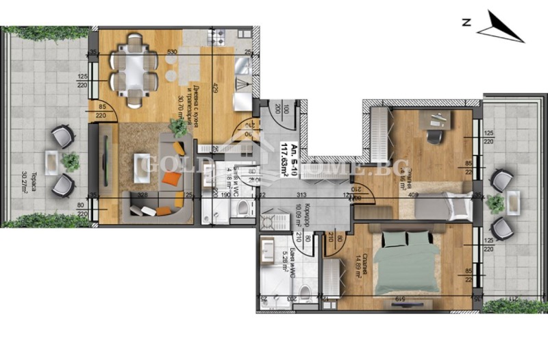 Na prodej  2 ložnice Plovdiv , Christo Smirnenski , 93 m2 | 93551825 - obraz [6]