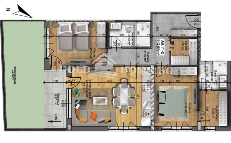 Na prodej  2 ložnice Plovdiv , Christo Smirnenski , 93 m2 | 93551825 - obraz [5]