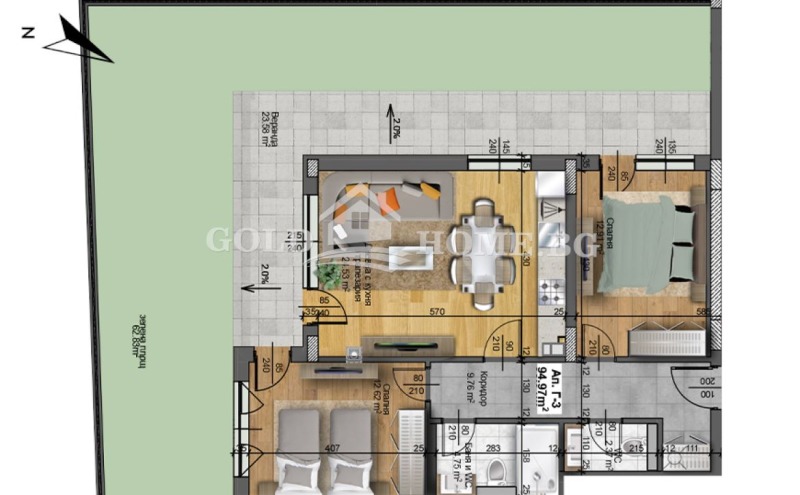 Na prodej  2 ložnice Plovdiv , Christo Smirnenski , 93 m2 | 93551825 - obraz [3]