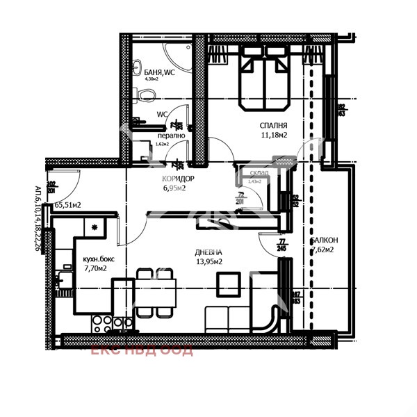 Продава 2-СТАЕН, гр. Пловдив, Тракия, снимка 1 - Aпартаменти - 47618019