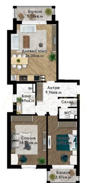 Продава  3-стаен град Пловдив , Беломорски , 117 кв.м | 53939730 - изображение [2]