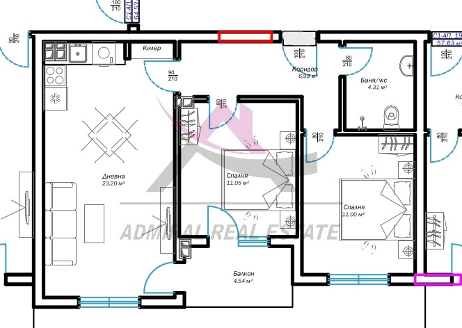 Te koop  2 slaapkamers Varna , Vazrazjdane 3 , 90 m² | 89789707 - afbeelding [2]